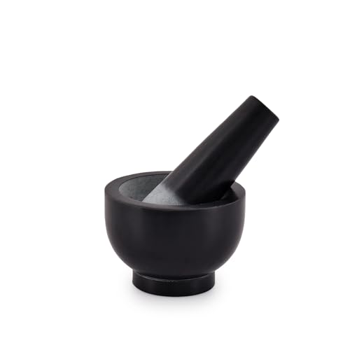 Kaizen Casa Black Granite Mortar and Pestle,...