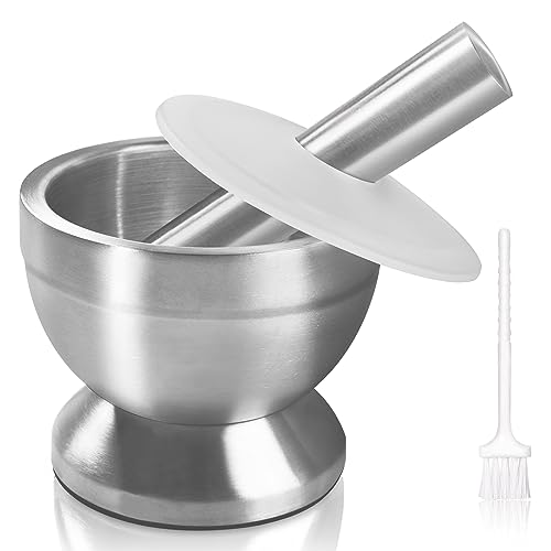 Pestle and Mortar Set, Sopito Stainless Steel...