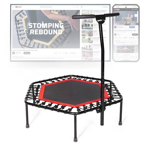 SportPlus Fitness Trampoline with Bar– Ideal for...