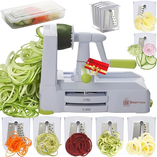 Brieftons 7-Blade Vegetable Spiralizer:...