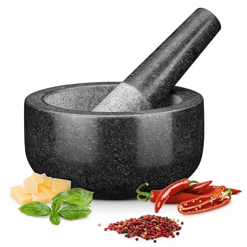 H&S Pestle and Mortar Set Premium Solid Granite...