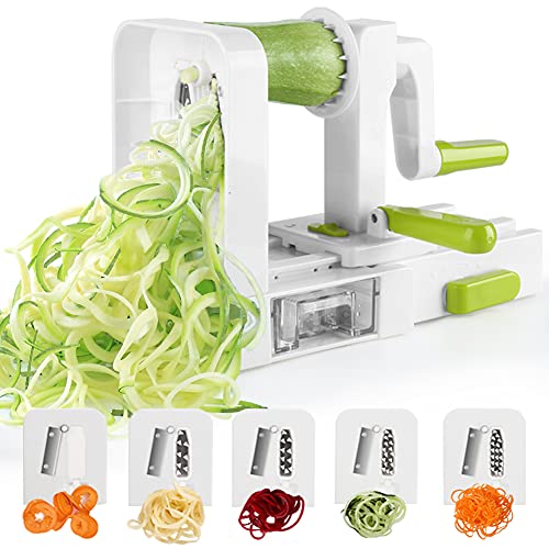 Spiralizer 5-Blade Vegetable Spiralizer Foldable...